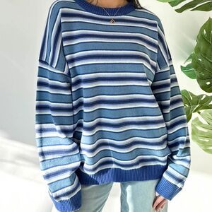 Grey Bandit Striped-Blue Justine Sweater
